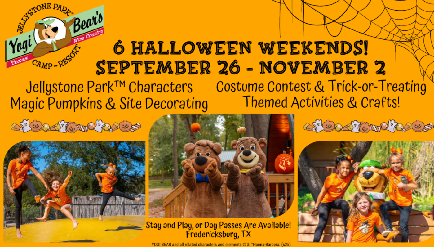 Halloween Weekends with Yogi Bear™ and Friends at Texas Wine Country Jellystone Park™ Camp-Resort