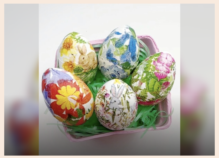 Family Decopage Easter Egg Decorating